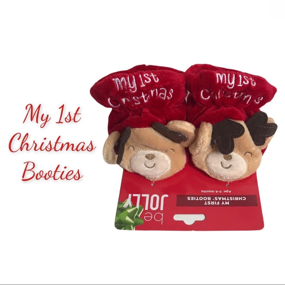 NWT “My 1st Christmas” Baby Booties - Reindeer